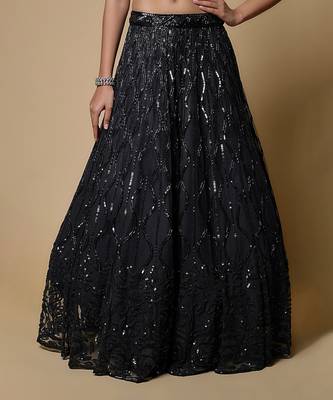 Black Embroidered Lehenga Set 3