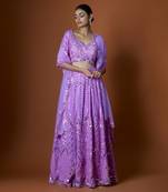 Ultra Pink Mirror Embroidered Lehenga Set