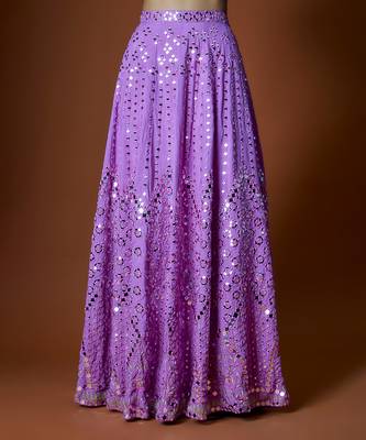 Ultra Pink Mirror Embroidered Lehenga Set 3