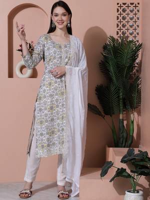 off white cotton digital printed dress material 2