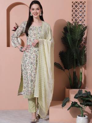 green cotton digital printed dress material 1