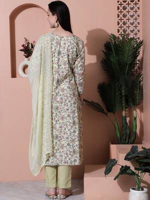 green cotton digital printed dress material 2
