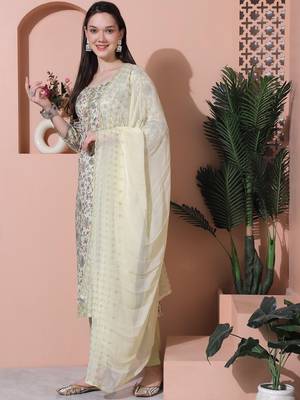 green cotton digital printed dress material 3