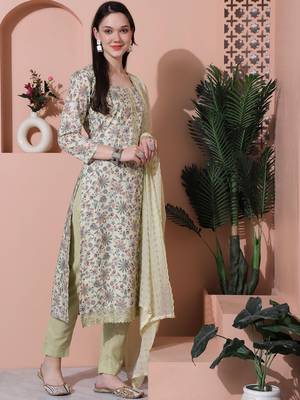 green cotton digital printed dress material 4