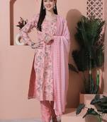 pink cotton digital printed dress material