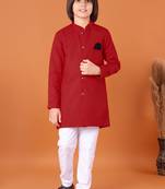 Kids Traditional Ethnic Wear Indo Western Kurta Pajama Set for Boy's
