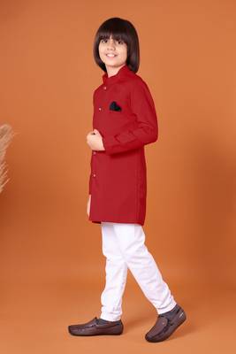 Kids Traditional Ethnic Wear Indo Western Kurta Pajama Set for Boy's 3