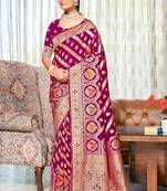 Sangam Prints Purple Silk Woven Work Traditional Saree