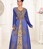 Royal Blue Georgette Zari Work Kaftan for Occasions
