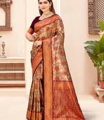 Sangam Prints Maroon Silk Woven Work Traditional Saree