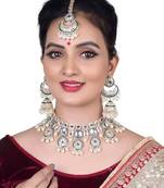 Indian bollywood  tradtional gold plated bridal kundan choker wedding earring necklace jewellery set