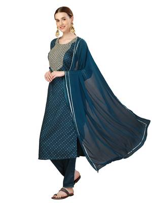 Beautiful Morpich Embroidered Kurta set 2
