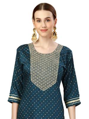 Beautiful Morpich Embroidered Kurta set 3