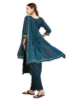 Beautiful Morpich Embroidered Kurta set 4