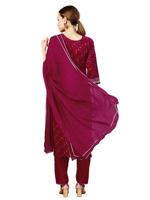 Beautiful Embroidered Rani Kurta set 4