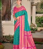 Sangam Prints Blue Silk Woven Work Traditional Saree