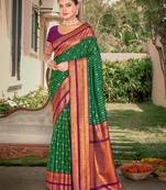 Sangam Prints Green Silk Woven Work Traditional Saree