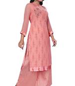 Women'S And Girls Gajri Georgette Neck Embroidered Georgette Kurta Sets