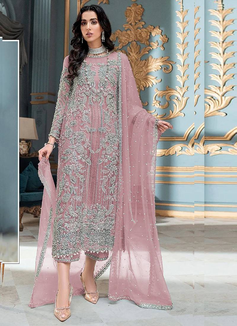 pakistani suit party wear heavy dupatta suit