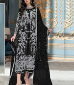 Black heavy organza embroidery pakistani salwar suit