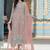 Peach heavy organza embroidery pakistani salwar suit