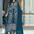 Aqua heavy organza embroidery pakistani salwar suit