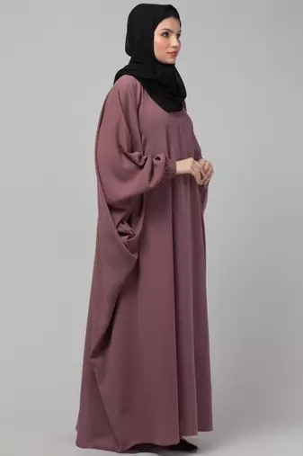 Women stylish traditional wear abaya pink