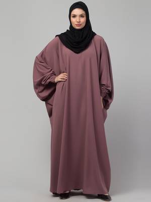 Women stylish traditional wear abaya pink 4