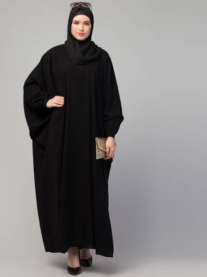 Women style Muslim traditional wear abaya Kaftan black 1