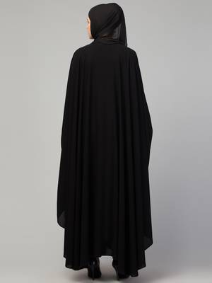 Women style Muslim traditional wear abaya Kaftan black 2