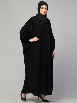 Women style Muslim traditional wear abaya Kaftan black 4