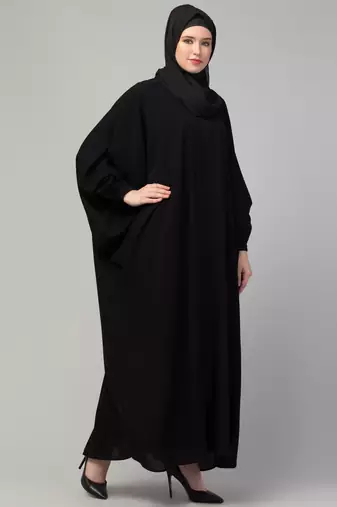 Women style Muslim traditional wear abaya Kaftan black