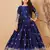 Regal Navy Blue Jacquard Anarkali Gown for Girls