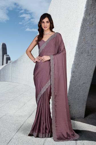 Women Saree Rangoli Sik Embroidery With Siroski Work Saree