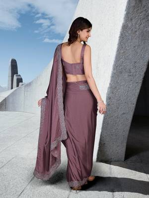 Women Saree Rangoli Sik Embroidery With swarovski Work Saree 2