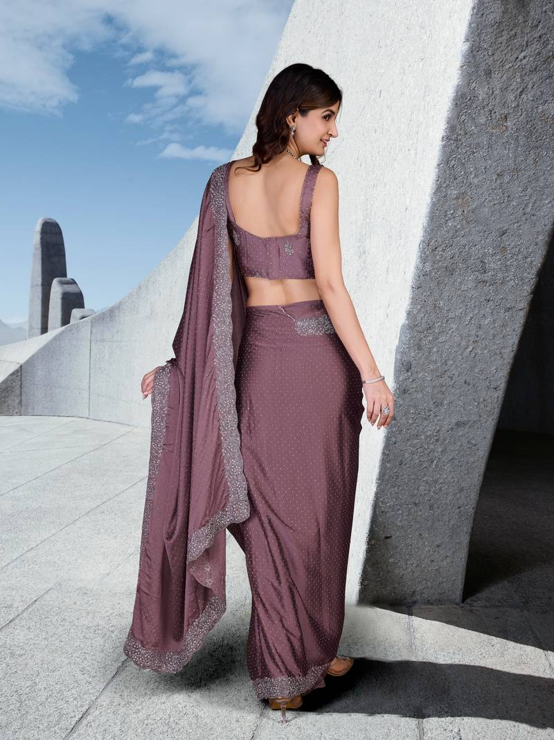 Women Saree Rangoli Sik Embroidery With swarovski Work Saree