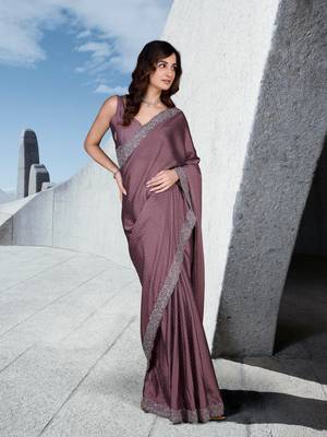 Women Saree Rangoli Sik Embroidery With swarovski Work Saree 3
