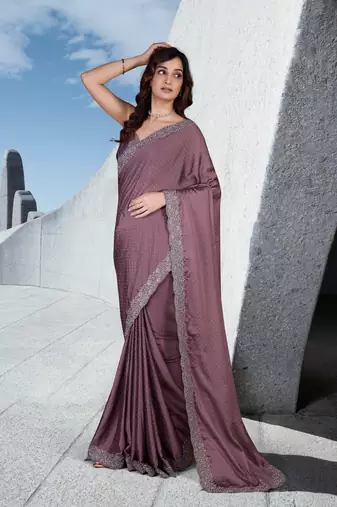 Trendmalls Women Saree Rangoli Sik Embroidery With swarovski Work Saree