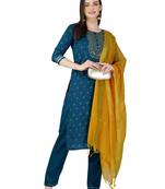 Morpich Embroidered Kurta Set With Dupatta