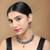 Mansiyaorange german oxidised silver floral design kempu stone necklace choker jewellery sets for women