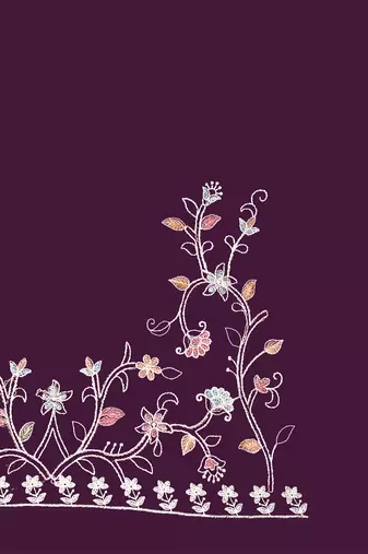 Purple Chikankari Zari Resham Embroidered Georgette Party Wear Saree With Unstitch Blouse Piece