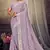 Lavender Chikankari Zari Resham Embroidered Georgette Party Wear Saree With Unstitch Blouse Piece