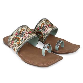 Beige & multi women's sandal 2