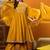 women mustard silk blend solid embroidered anarkali kurta palazzo with dupatta
