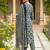 women navy blue rayon blend floral printed straight kurta trouser with dupatta