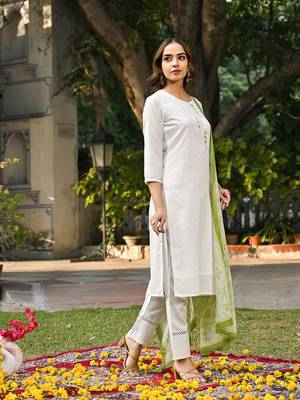 women green rayon blend solid embroidered straight kurta trouser with dupatta 5