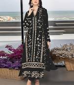 Black heavy faux georgette embroidery pakistani salwar suit