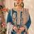 Blue faux georgette embroidery pakistani salwar suit
