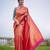 Pink woven design lichi silk saree with blouse