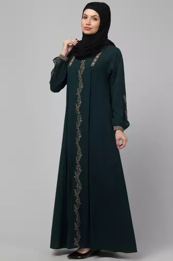 Women stylish Muslim traditional embroidered wear abaya